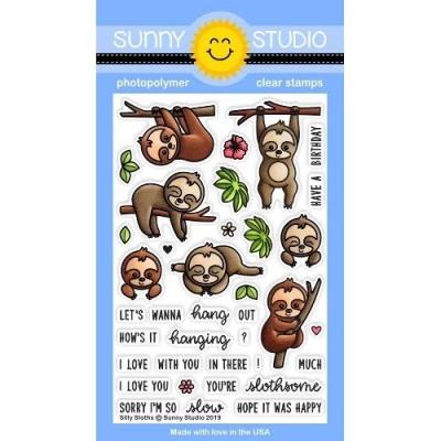 Sunny Studio Clear Stamps - Silly Sloths
